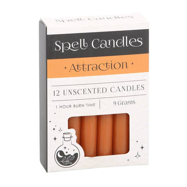 Pack of 12 Orange Attraction Magic Spell Candles