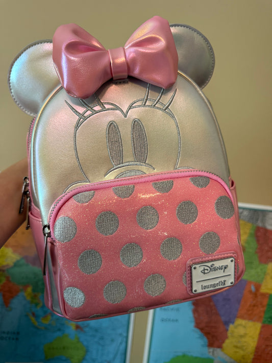Loungefly Disney Platinum Minnie Mouse NWT