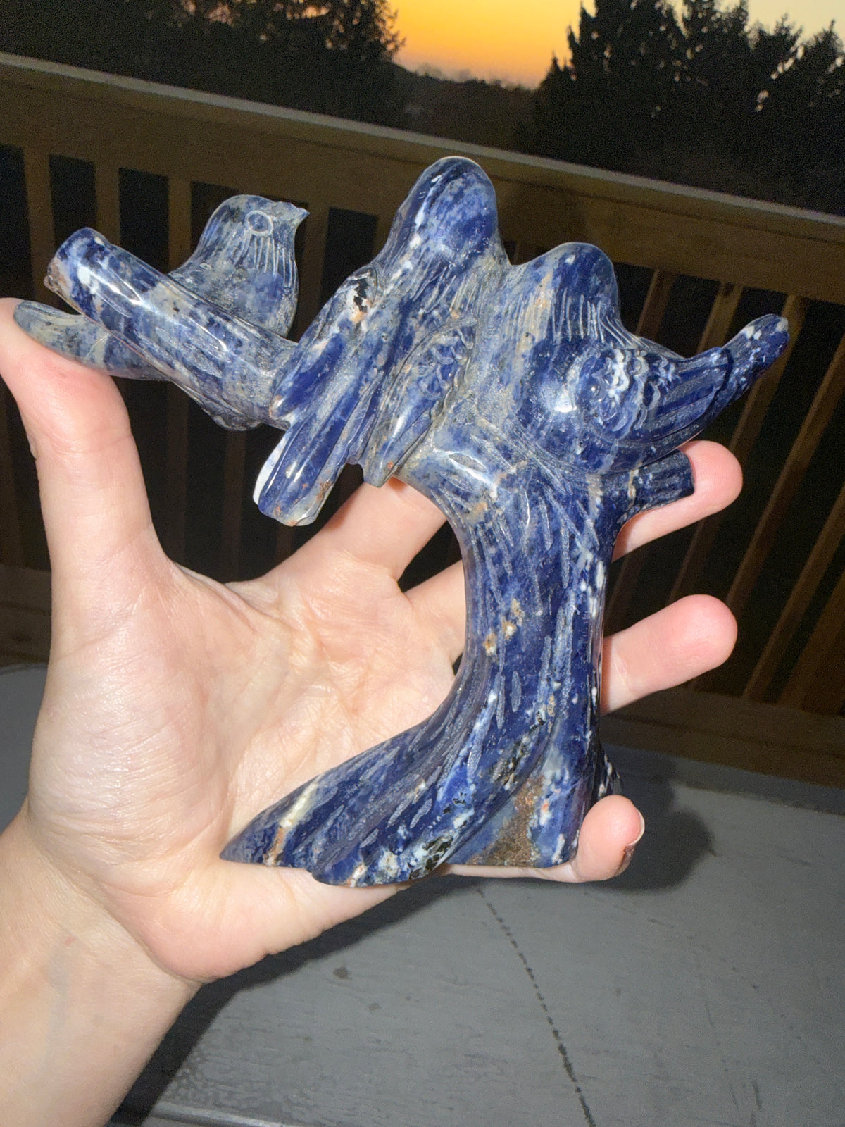 Sodalite Trio of Birds