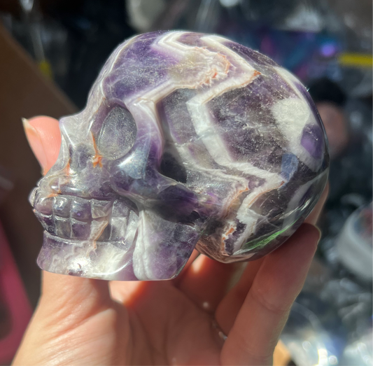 Dream Amethyst Skull With Druzy