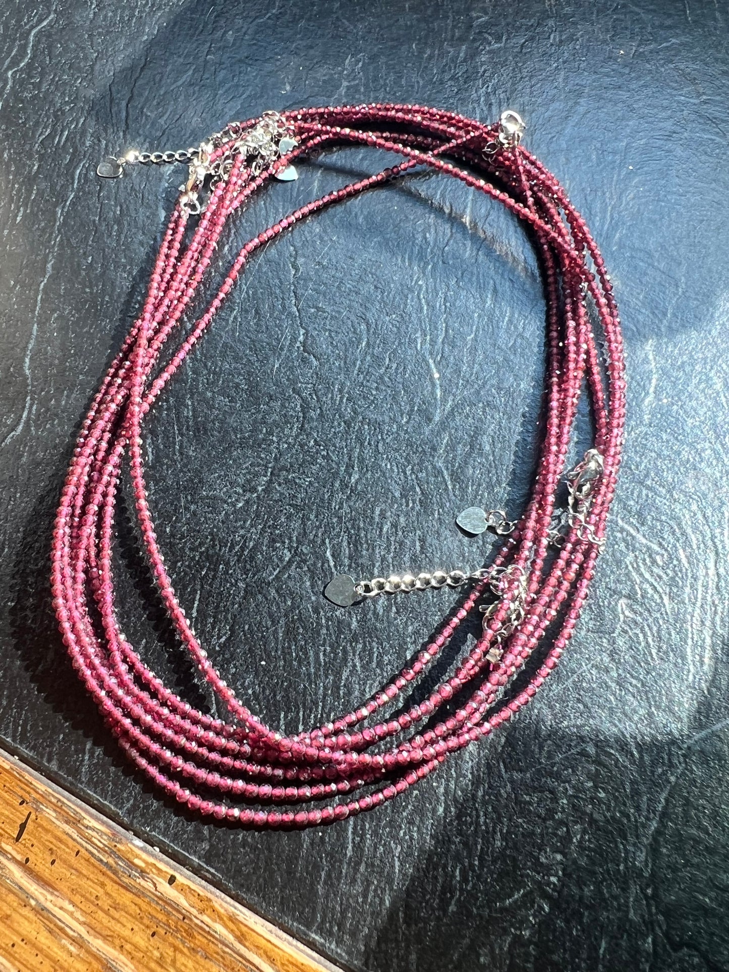 Garnet Clasp Closure Necklace