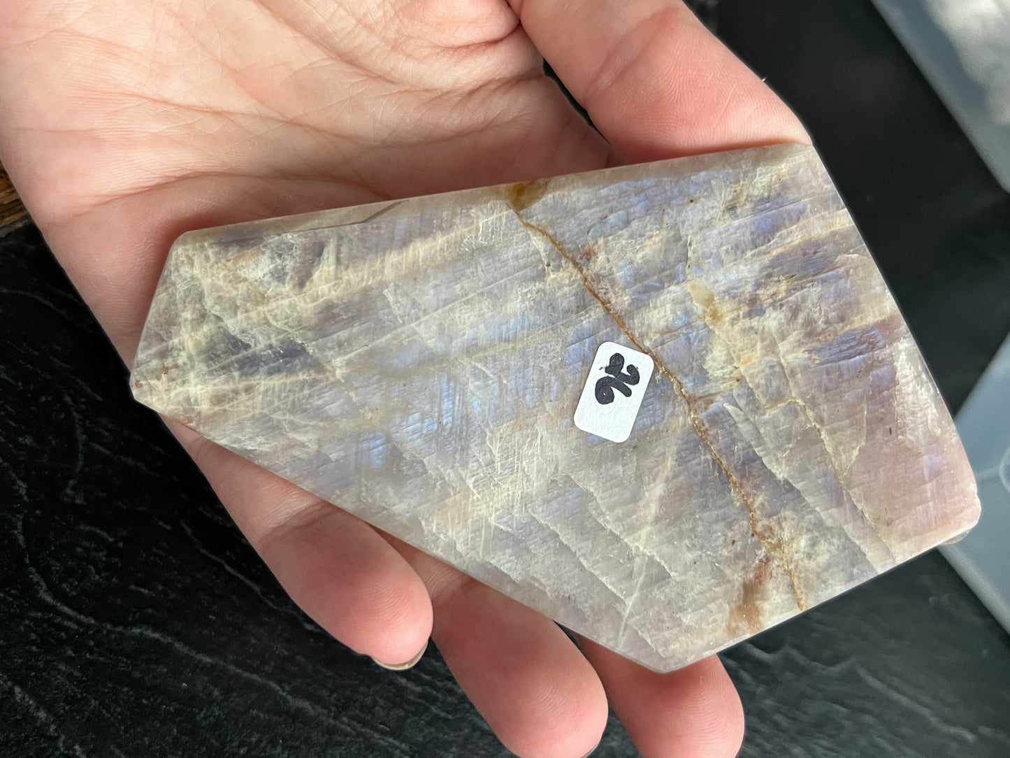 Blue Flash Moonstone Slice