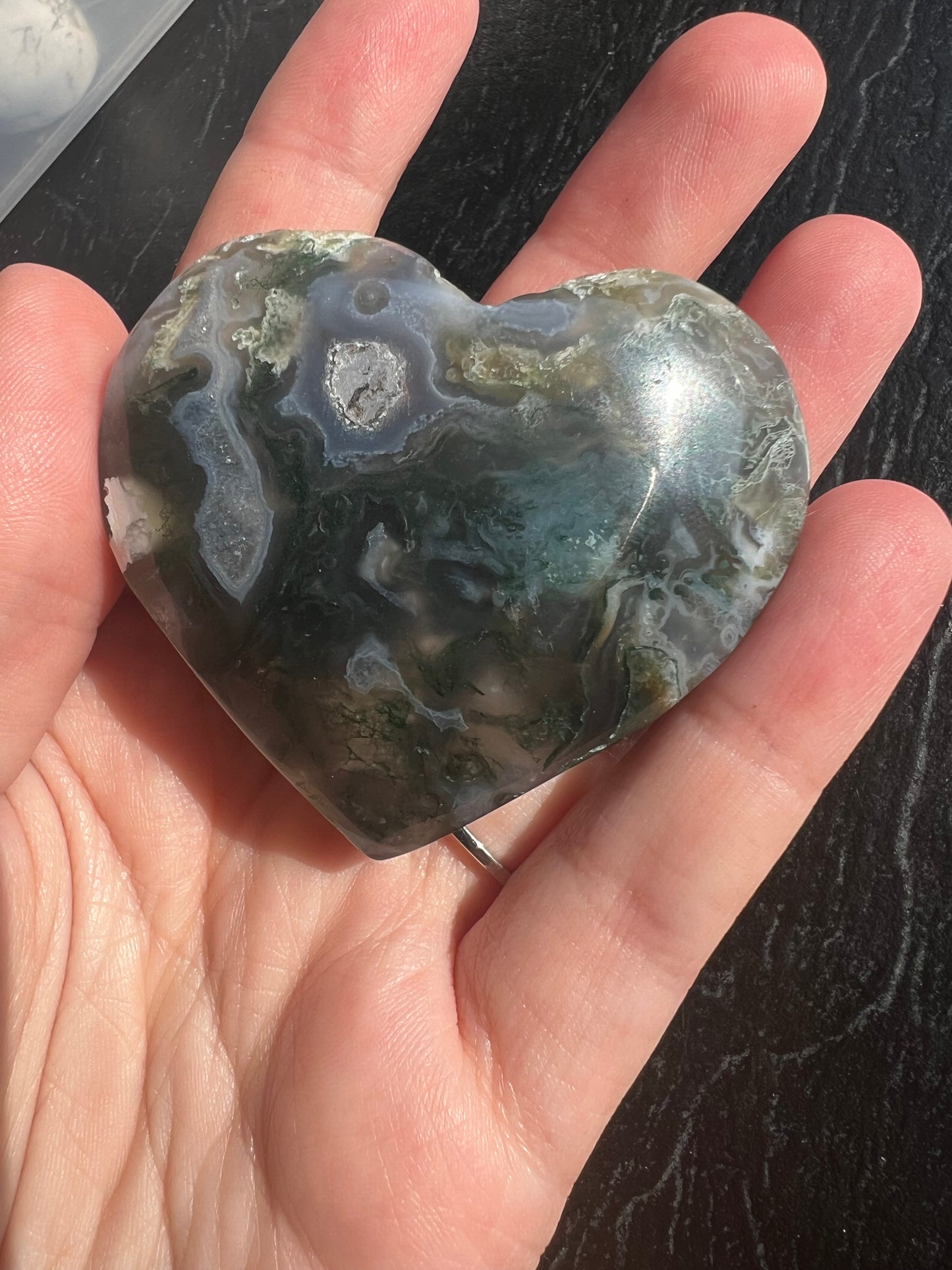 Moss Agate Heart