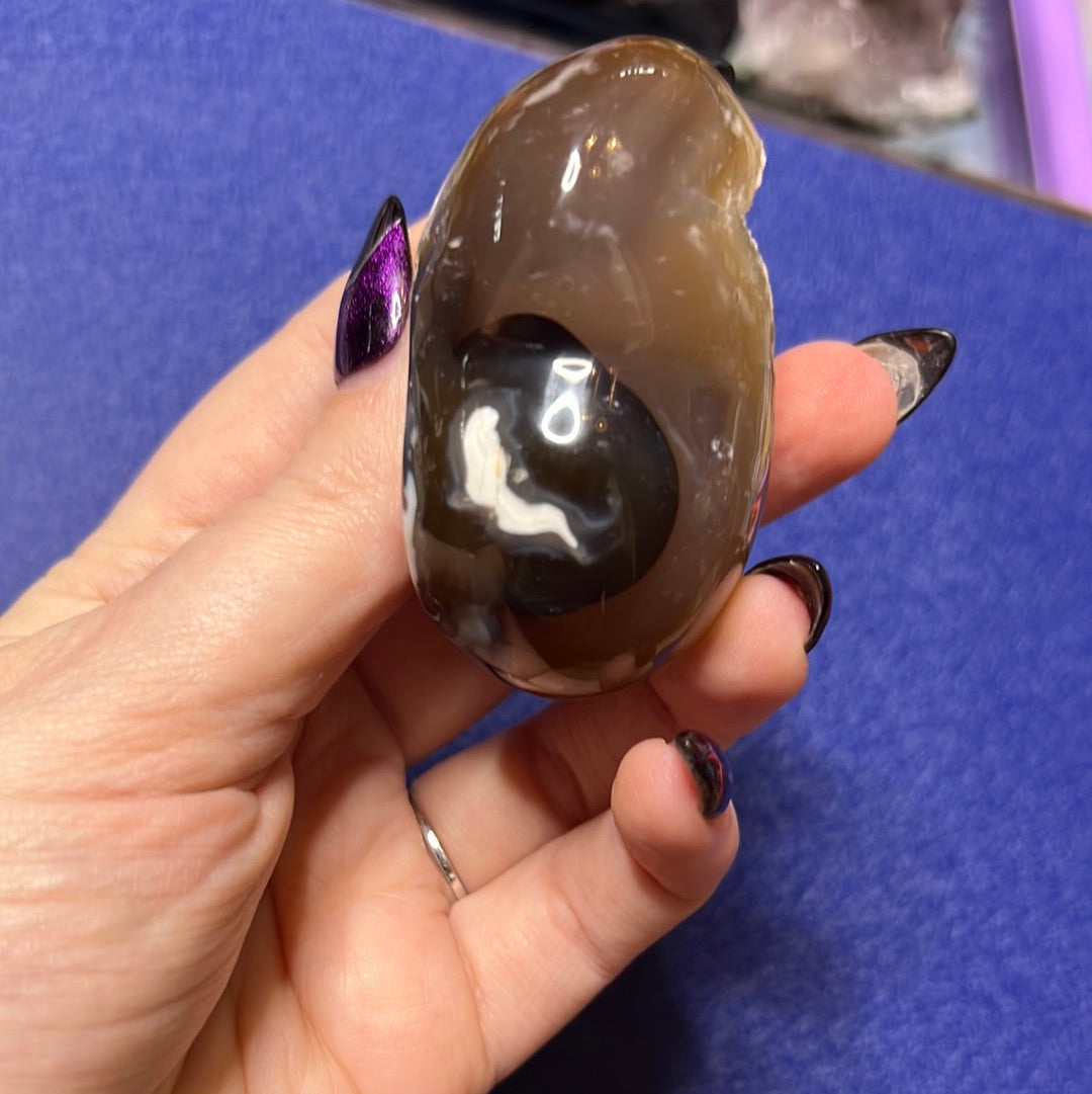 Druzy Orca Agate Heart