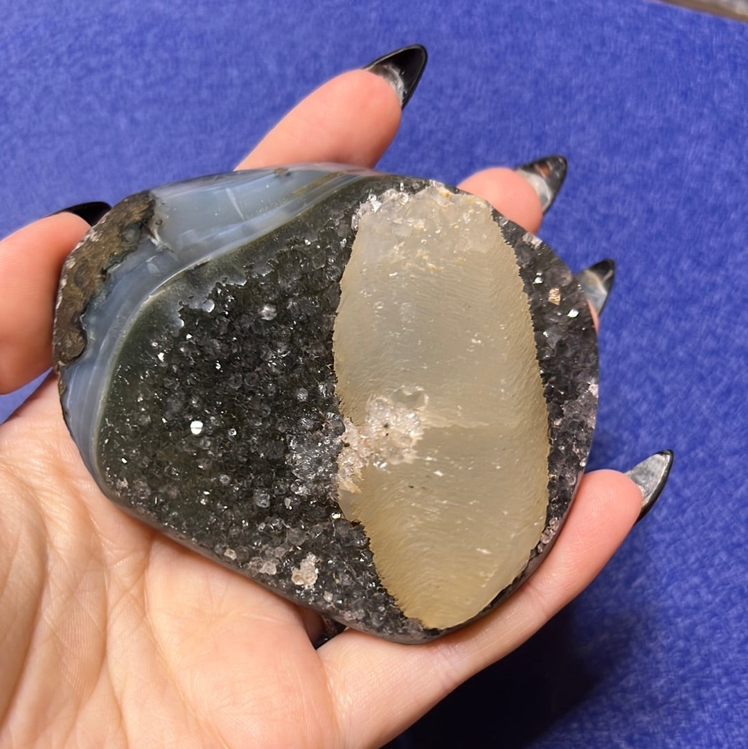 Blue Druzy Agate with Calcite