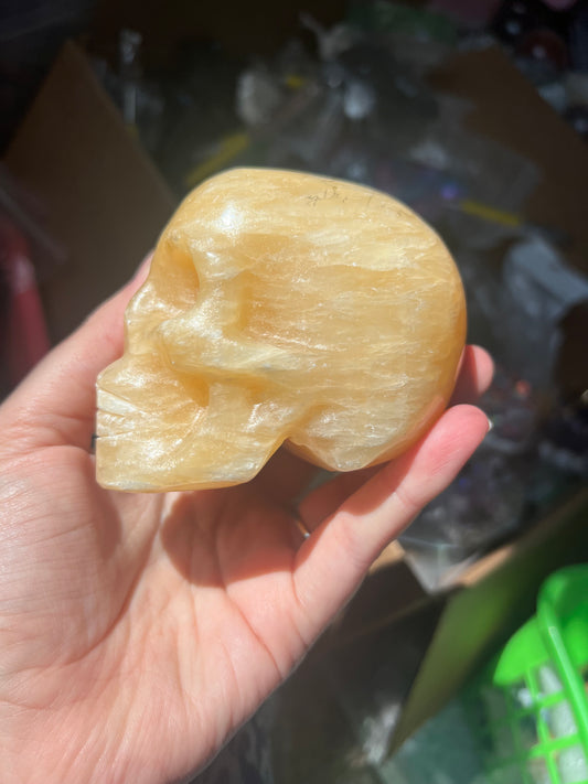 Orange Calcite Skull