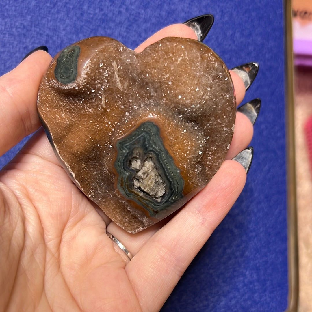 Druzy Agate Heart