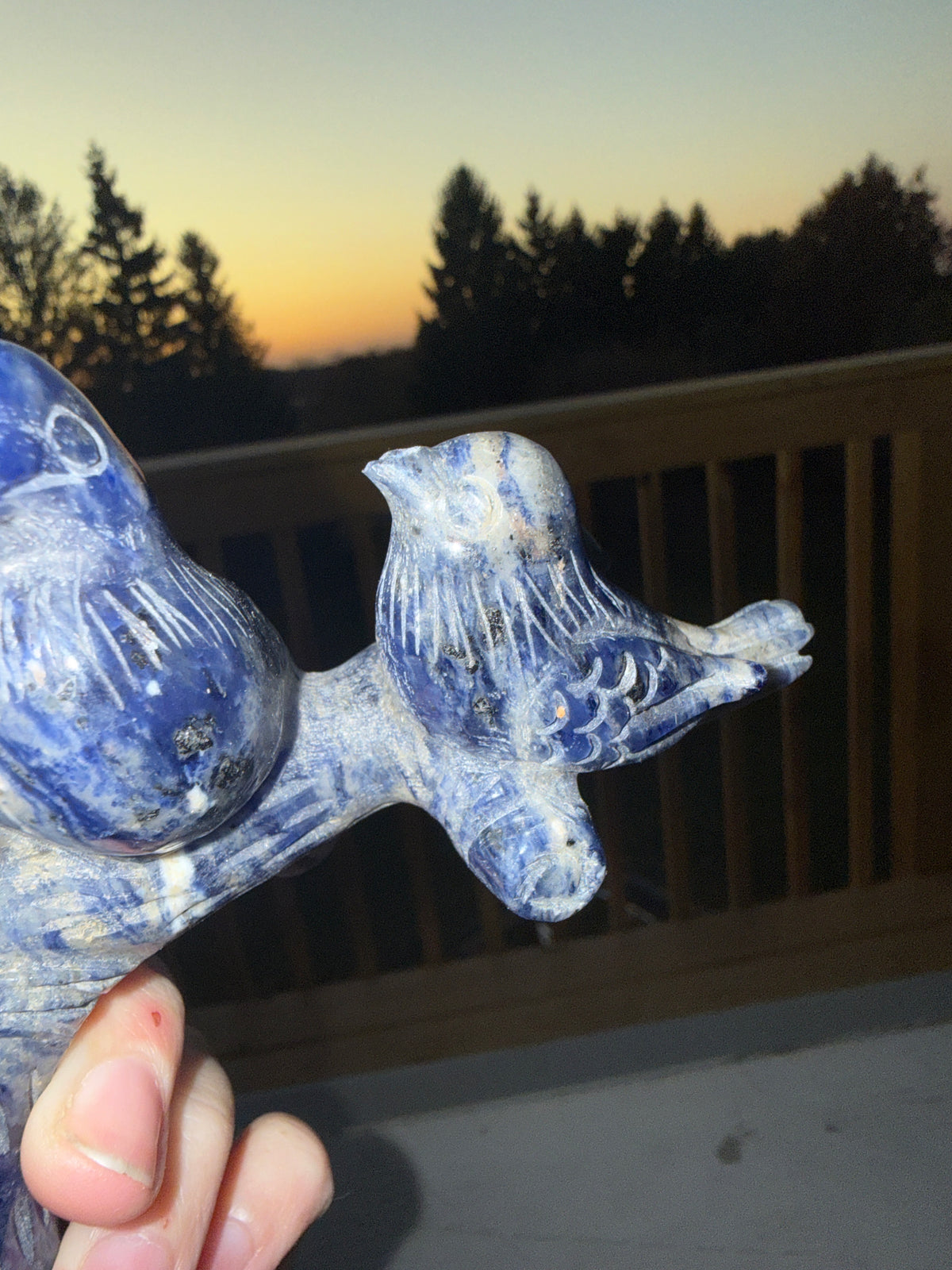 Sodalite Trio of Birds