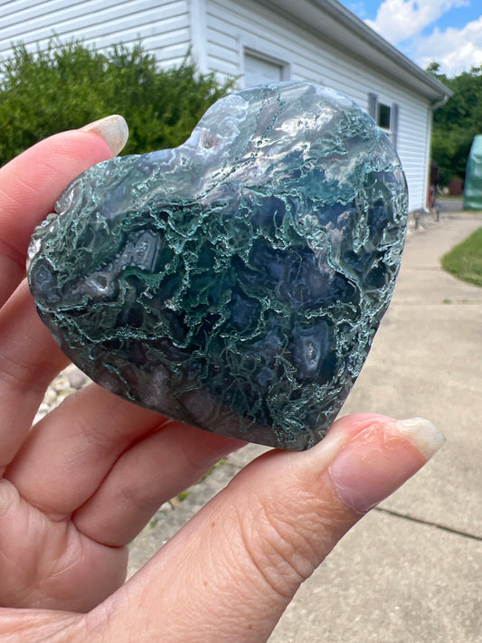 Moss Agate Heart