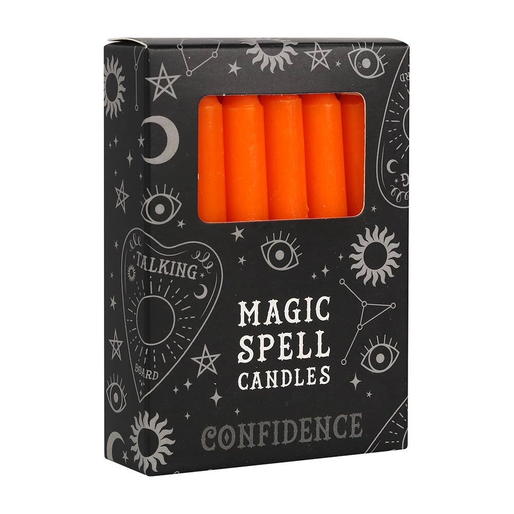 Set of 12 Orange 'Confidence' Magic Spell Candles