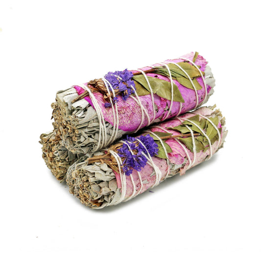 Meadow Fresh Floral White Sage 4" Smudge Stick