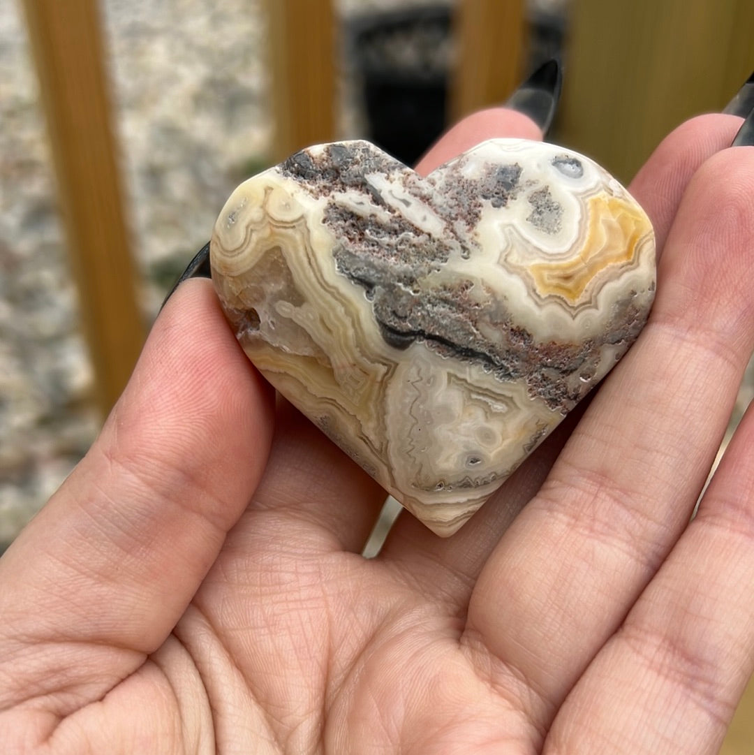 Crazy Lace Agate Heart