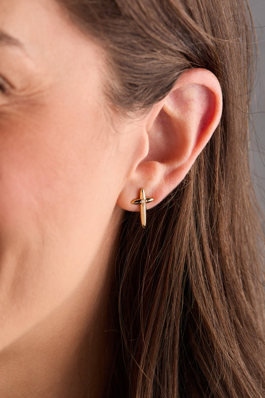 4:13 Cross Stud Earrings