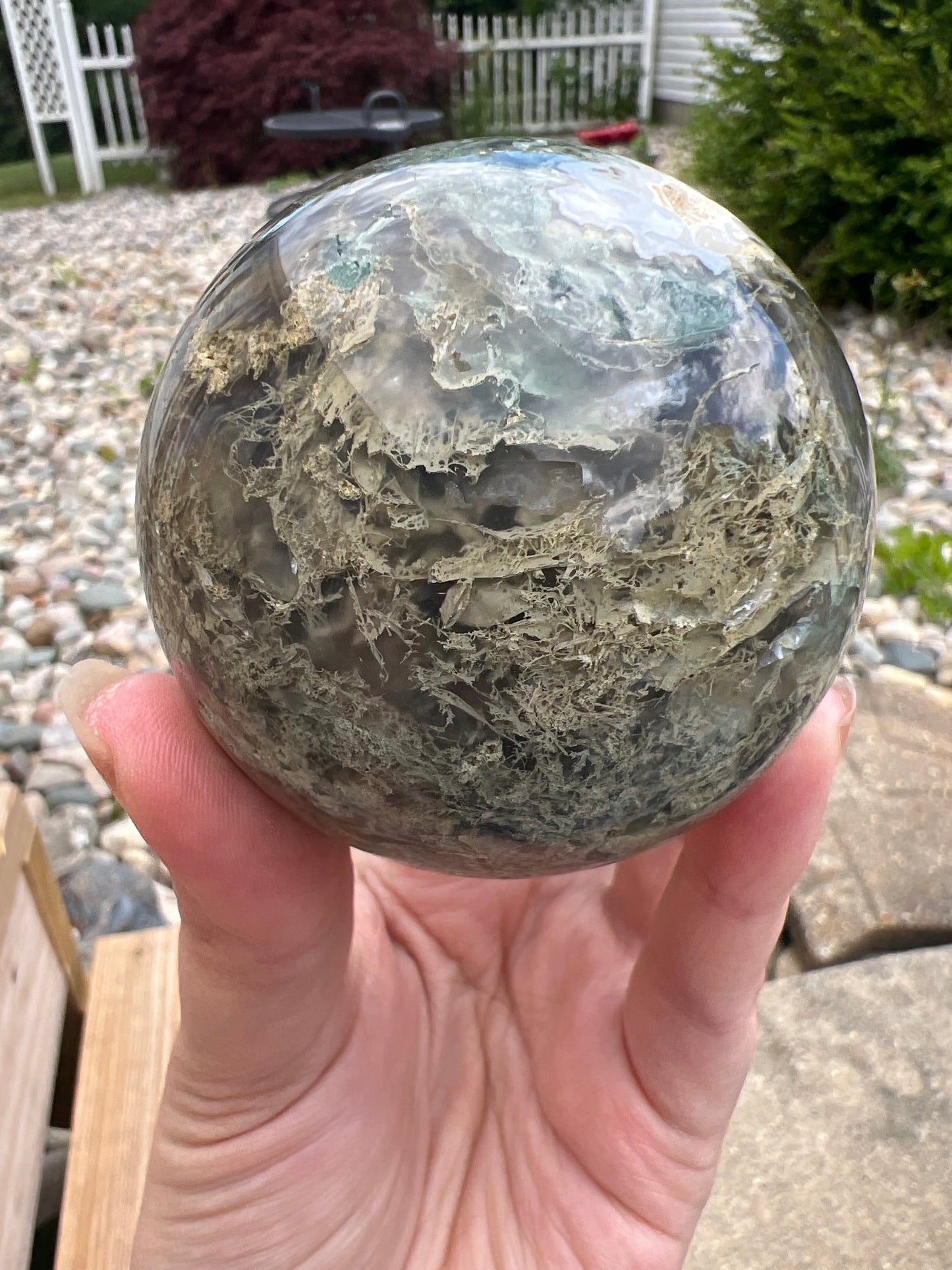 Stunning Large Moss Agate Sphere