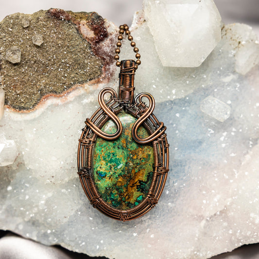 Chrysocolla Wire Wrap Pendant