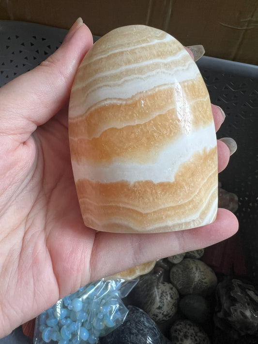 Banded Orange Calcite Freeform