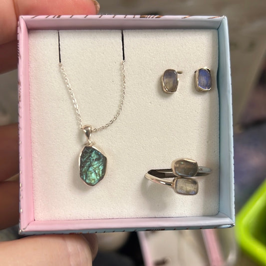 Sterling Silver Labradorite Set