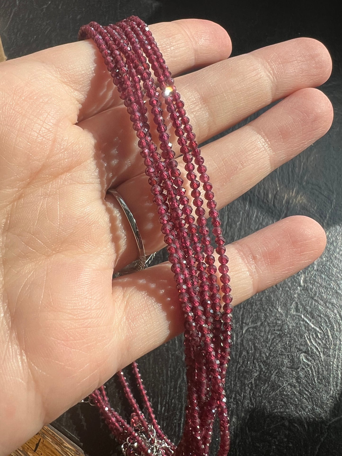 Garnet Clasp Closure Necklace