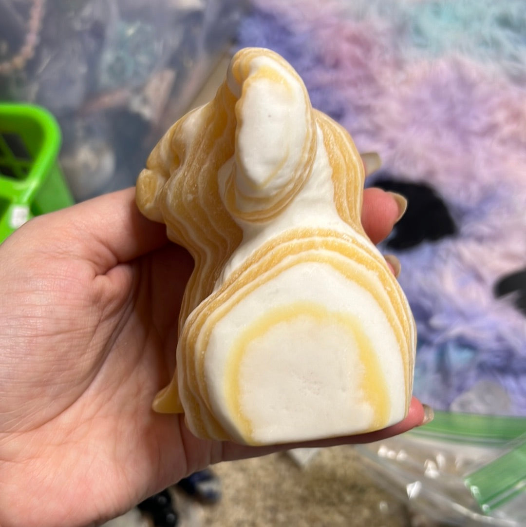 Large Matte Banded Orange Calcite Koala