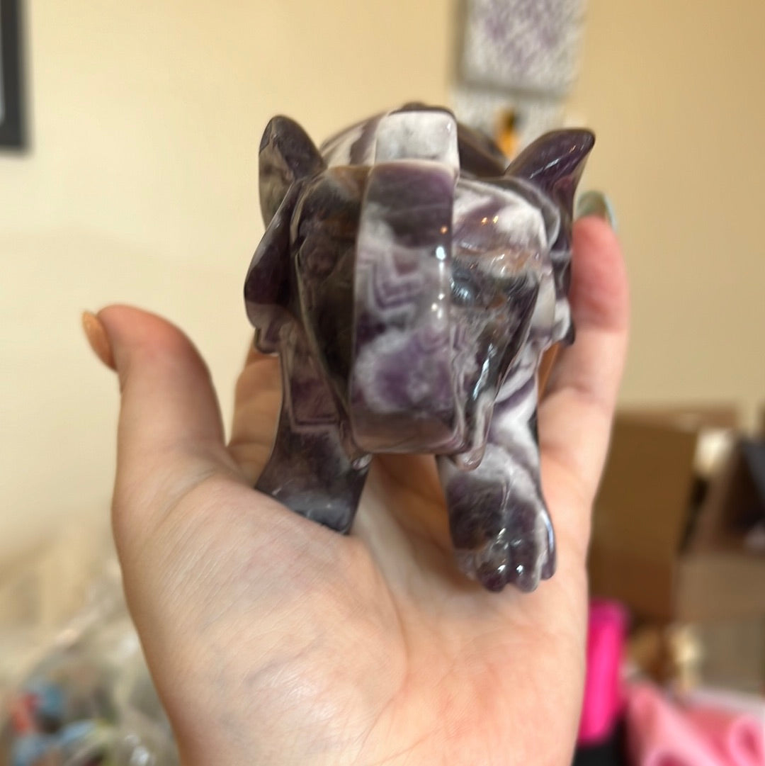 Large Chevron Dream Amethyst Elephant