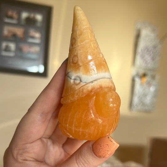 Orange Calcite Gnome