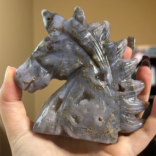 Blue Moss Agate Unicorn