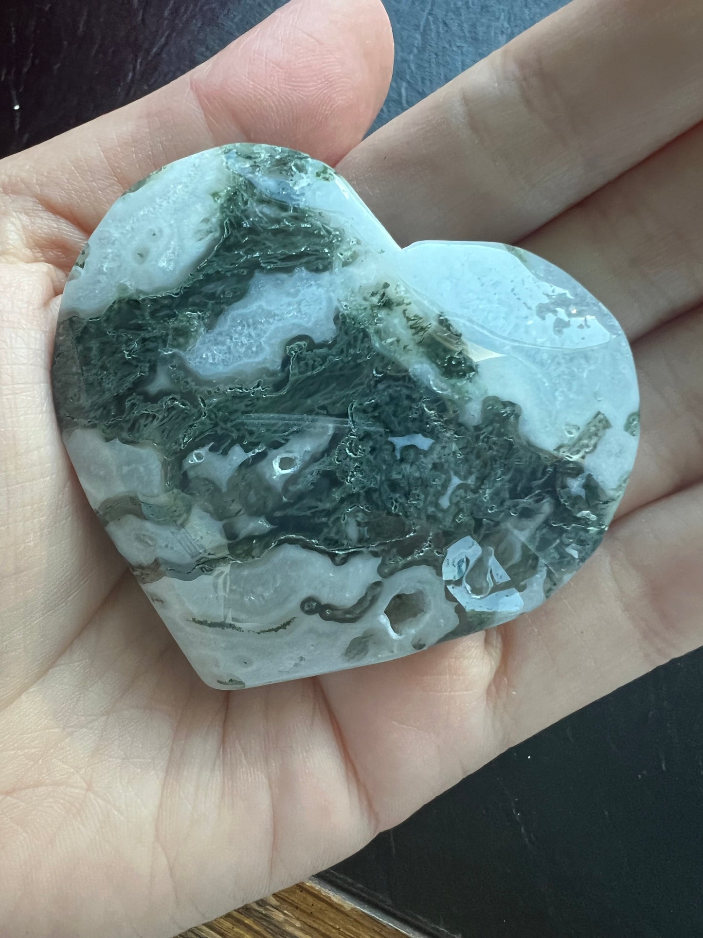 Moss Agate Heart