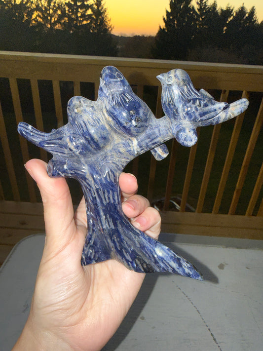 Sodalite Trio of Birds