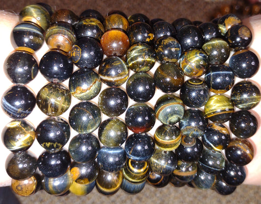 12mm (big bead) Blue Tiger Eye Bracelet