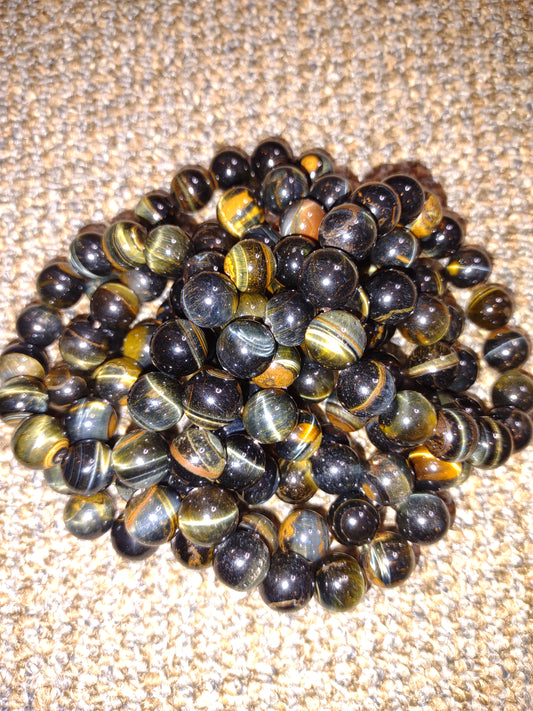 12mm (big bead) Blue Tiger Eye Bracelet