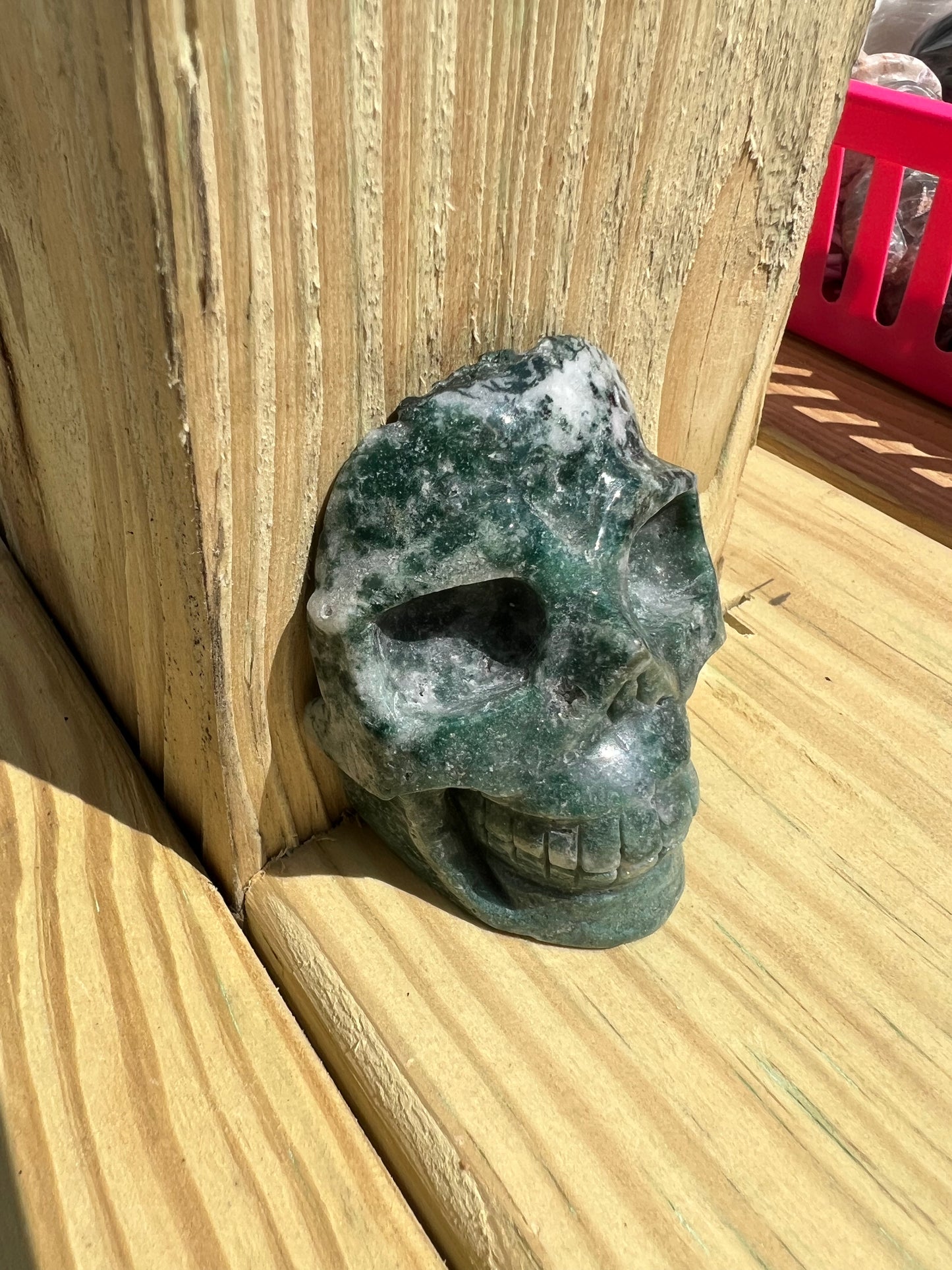 Moss Agate Skull