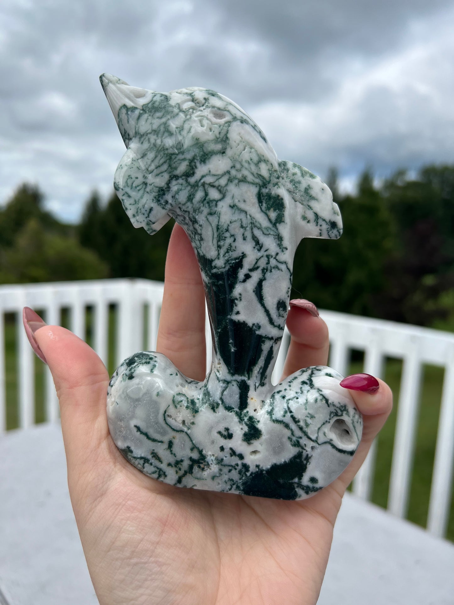 Moss Agate Dolphin