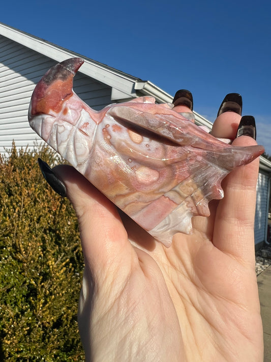 Pink Crazy Lace Agate Dragon Head