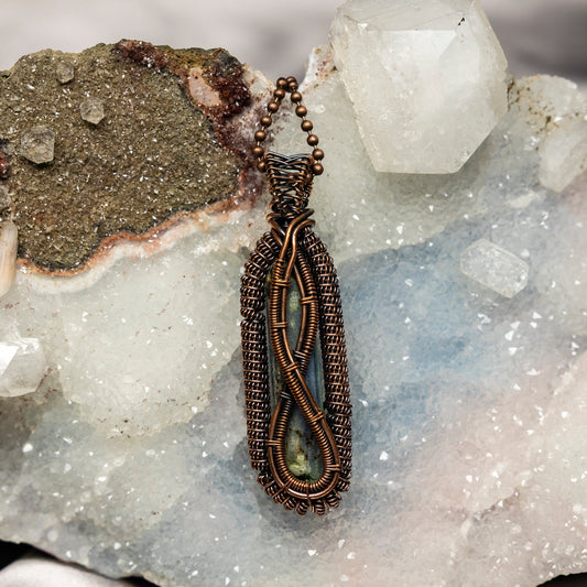Kyanite Wire Wrap Pendant, Blue Blade, Throat Third Eye