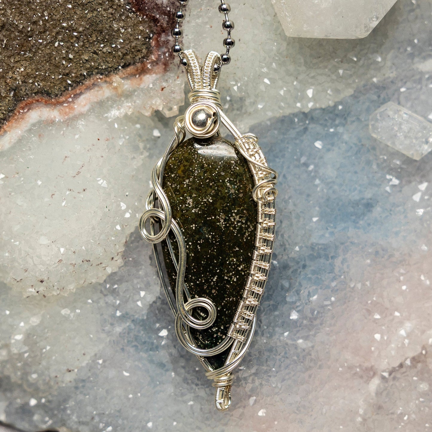 Ocean Jasper Wire Wrap Pendant
