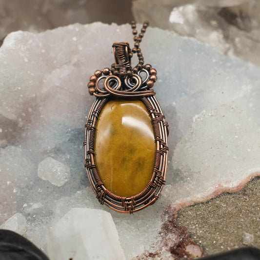 Pietersite Wire Wrap Pendant, 3 Inch, Tempest Stone Third Eye