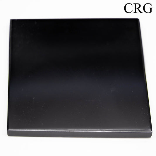 Black Obsidian Square Coasters (2 Pieces) 3"-5" AVG*