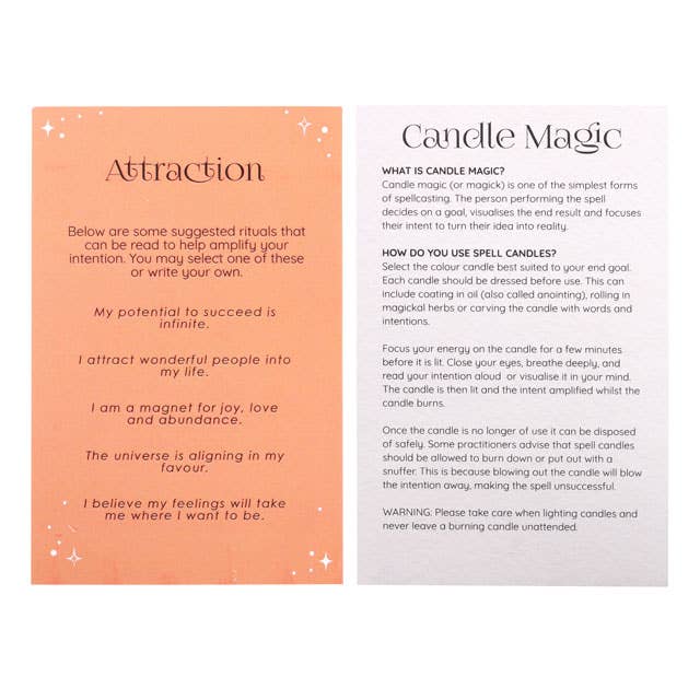 Pack of 12 Orange Attraction Magic Spell Candles