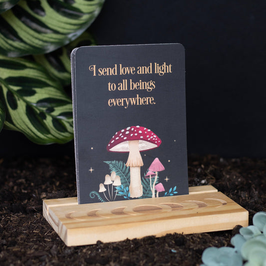 ***PREORDER** Mystical Mushroom Affirmation Cards with Wooden Stand