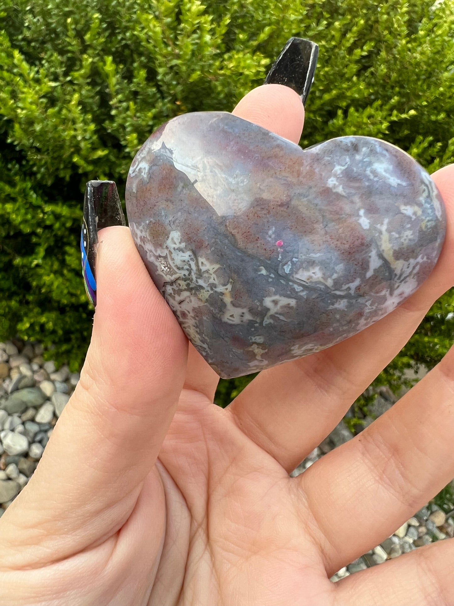 Moss Agate x Ocean Jasper Heart