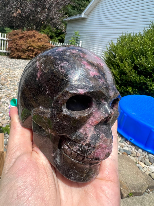 Pink Tourmaline Skull