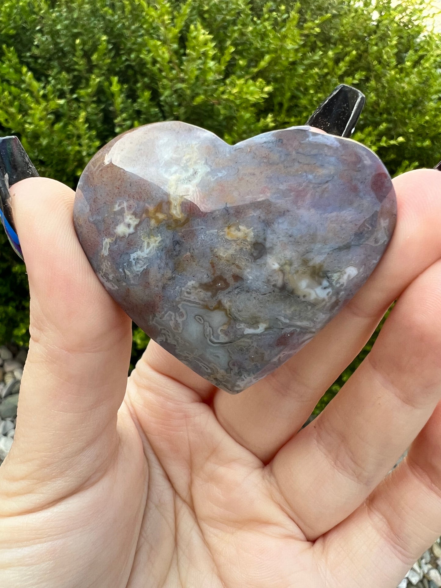 Moss Agate x Ocean Jasper Heart