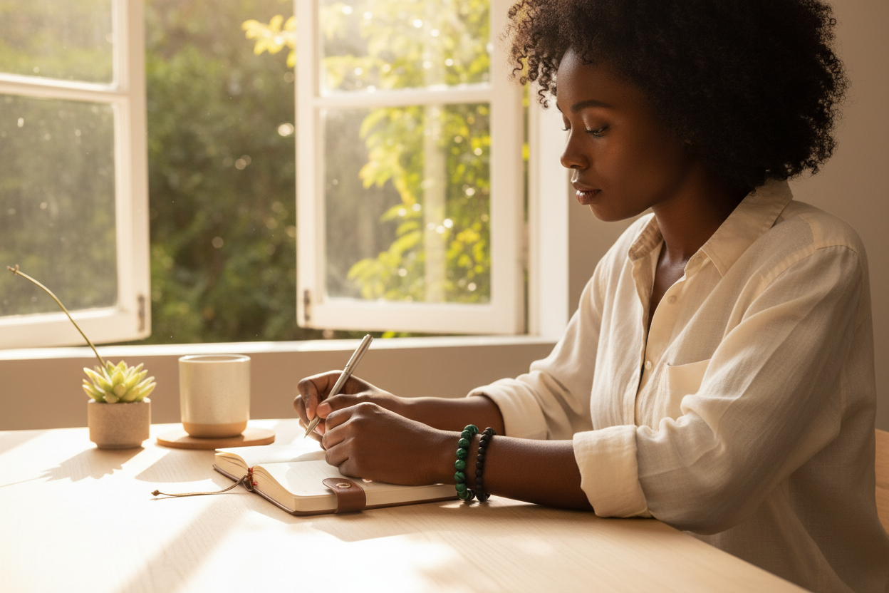 Natural Malachite Round Bead Bracelet - Abundant Love